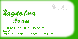 magdolna aron business card